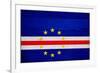 Cabo Verde Flag Design with Wood Patterning - Flags of the World Series-Philippe Hugonnard-Framed Art Print