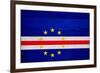 Cabo Verde Flag Design with Wood Patterning - Flags of the World Series-Philippe Hugonnard-Framed Art Print