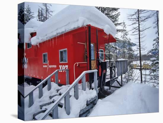 Caboose Lodging at Izaak Walton Lodge, Essex, Montana, USA-Chuck Haney-Stretched Canvas