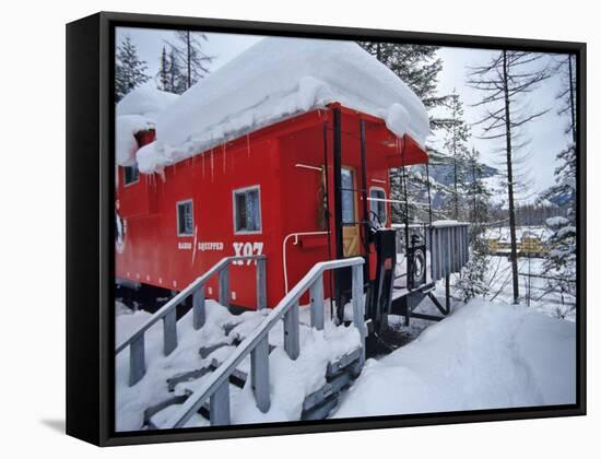 Caboose Lodging at Izaak Walton Lodge, Essex, Montana, USA-Chuck Haney-Framed Stretched Canvas