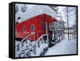 Caboose Lodging at Izaak Walton Lodge, Essex, Montana, USA-Chuck Haney-Framed Stretched Canvas