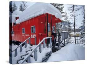 Caboose Lodging at Izaak Walton Lodge, Essex, Montana, USA-Chuck Haney-Stretched Canvas