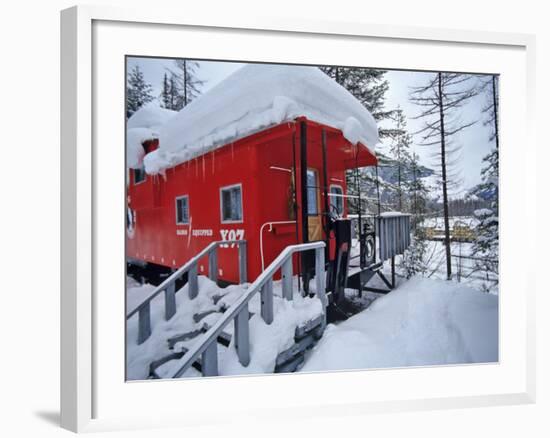 Caboose Lodging at Izaak Walton Lodge, Essex, Montana, USA-Chuck Haney-Framed Photographic Print