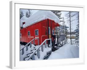 Caboose Lodging at Izaak Walton Lodge, Essex, Montana, USA-Chuck Haney-Framed Photographic Print