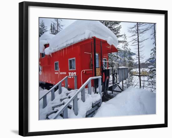 Caboose Lodging at Izaak Walton Lodge, Essex, Montana, USA-Chuck Haney-Framed Photographic Print