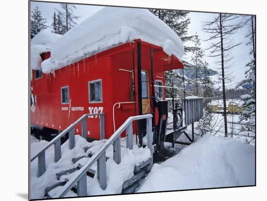 Caboose Lodging at Izaak Walton Lodge, Essex, Montana, USA-Chuck Haney-Mounted Photographic Print