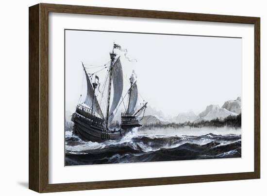 Cabot's Discovery of Newfoundland in 1497-Andrew Howat-Framed Giclee Print