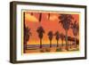 Cabrillo Boulevard, Santa Barbara, California-null-Framed Art Print