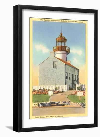 Cabrillo Lighthouse, Point Loma, San Diego, California-null-Framed Art Print