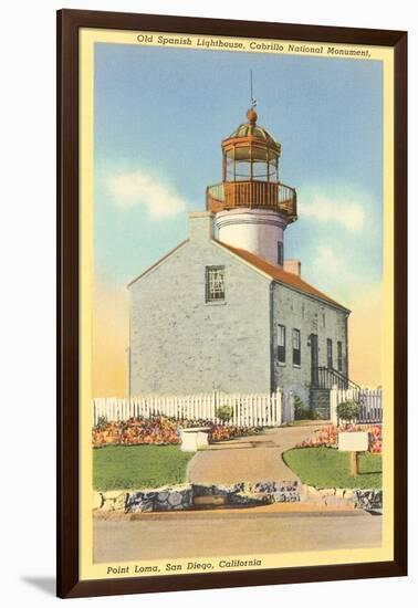 Cabrillo Lighthouse, Point Loma, San Diego, California-null-Framed Art Print