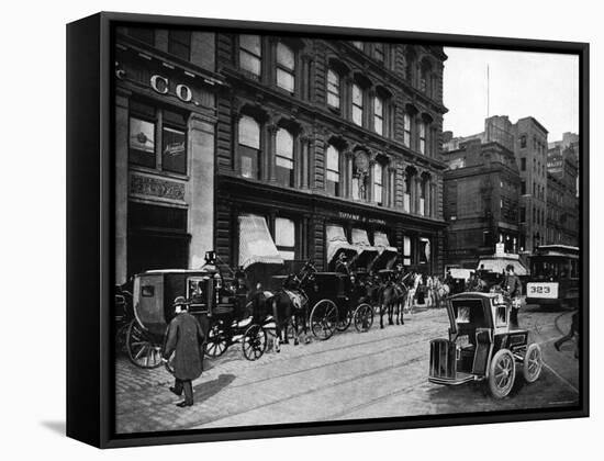 Cabs Outside of Tiffany and Co., New York City-null-Framed Stretched Canvas