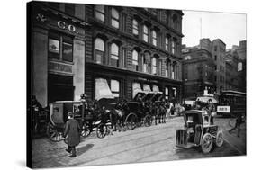 Cabs Outside of Tiffany and Co., New York City-null-Stretched Canvas