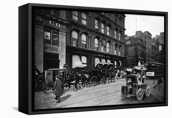 Cabs Outside of Tiffany and Co., New York City-null-Framed Stretched Canvas