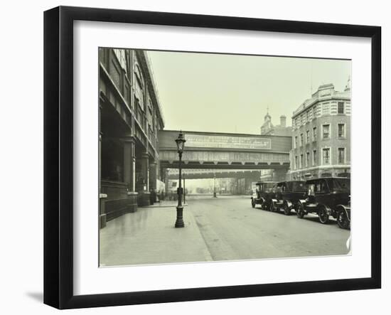 Cabs Waiting Outside Waterloo Station, Lambeth, London, 1930-null-Framed Photographic Print