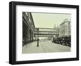 Cabs Waiting Outside Waterloo Station, Lambeth, London, 1930-null-Framed Photographic Print