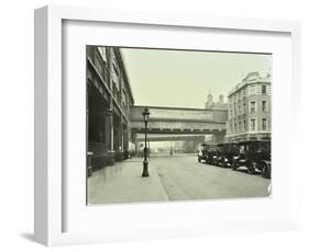 Cabs Waiting Outside Waterloo Station, Lambeth, London, 1930-null-Framed Photographic Print