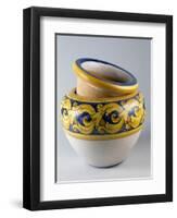 Cachepot Decorated with Loose Looped Braiding and Crackle Glazing-null-Framed Giclee Print