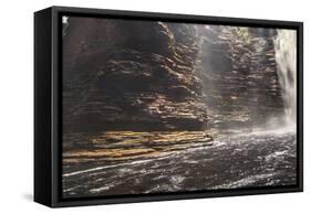 Cachoeira Buracao Waterfall in the Chapada Diamantina National Park-Alex Saberi-Framed Stretched Canvas