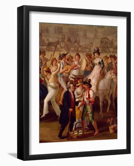 Caciotta Cheeses Vendor, Detail of Feast of Madonna from Arch in Naples by Pietro Fabris-null-Framed Giclee Print