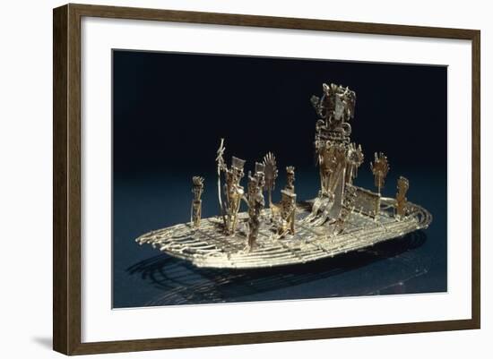 Cacique Guatavita, known as El Dorado's Raft in Gold and Emeralds, Colombia, Chibcha Civilization-null-Framed Giclee Print