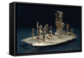 Cacique Guatavita, known as El Dorado's Raft in Gold and Emeralds, Colombia, Chibcha Civilization-null-Framed Stretched Canvas