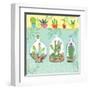 Cacti Garden I no Birds and Butterflies-Farida Zaman-Framed Art Print