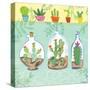 Cacti Garden I no Birds and Butterflies-Farida Zaman-Stretched Canvas