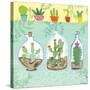 Cacti Garden I no Birds and Butterflies-Farida Zaman-Stretched Canvas