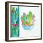 Cacti Garden II no Birds and Butterflies-Farida Zaman-Framed Art Print