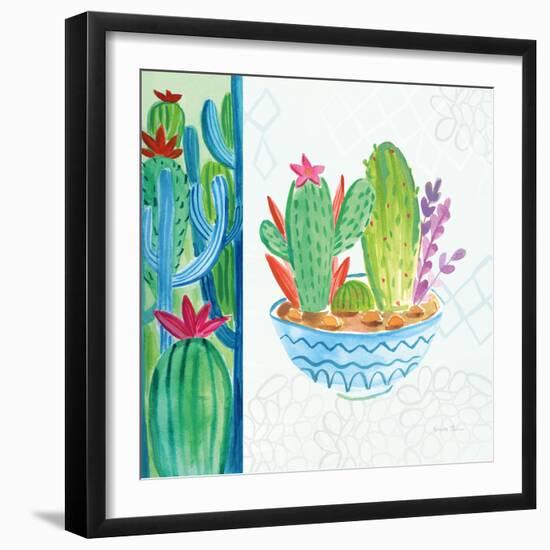 Cacti Garden II no Birds and Butterflies-Farida Zaman-Framed Art Print