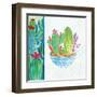 Cacti Garden II no Birds and Butterflies-Farida Zaman-Framed Art Print