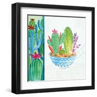 Cacti Garden II no Birds and Butterflies-Farida Zaman-Framed Art Print