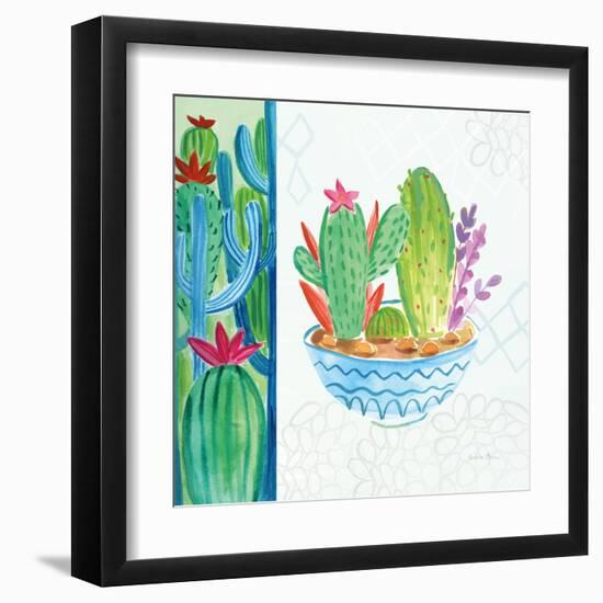 Cacti Garden II no Birds and Butterflies-Farida Zaman-Framed Art Print
