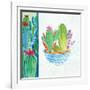 Cacti Garden II no Birds and Butterflies-Farida Zaman-Framed Art Print