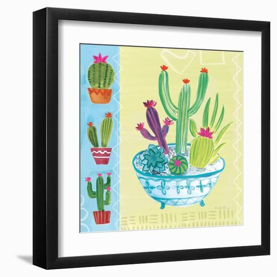 Cacti Garden III no Birds and Butterflies-Farida Zaman-Framed Art Print