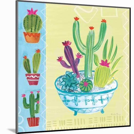 Cacti Garden III no Birds and Butterflies-Farida Zaman-Mounted Art Print