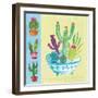 Cacti Garden III no Birds and Butterflies-Farida Zaman-Framed Art Print