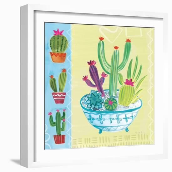 Cacti Garden III no Birds and Butterflies-Farida Zaman-Framed Art Print