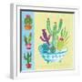 Cacti Garden III no Birds and Butterflies-Farida Zaman-Framed Art Print