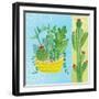 Cacti Garden IV no Birds and Butterflies-Farida Zaman-Framed Art Print