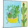 Cacti Garden IV no Birds and Butterflies-Farida Zaman-Mounted Art Print