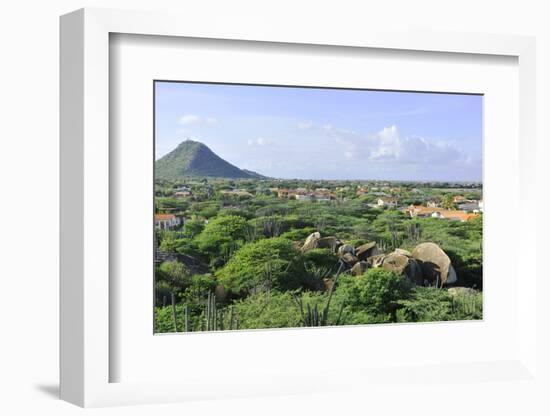 Cacti Landscape View from Casibari Rock Formation, Aruba-meunierd-Framed Photographic Print