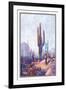 Cactus and Man-null-Framed Art Print