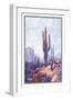 Cactus and Man-null-Framed Art Print