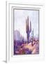 Cactus and Man-null-Framed Art Print