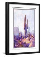 Cactus and Man-null-Framed Art Print