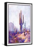 Cactus and Man-null-Framed Stretched Canvas