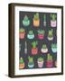 Cactus and Succulent Plants Seamless Pattern-Soodowoodo-Framed Art Print