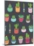 Cactus and Succulent Plants Seamless Pattern-Soodowoodo-Mounted Art Print