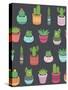 Cactus and Succulent Plants Seamless Pattern-Soodowoodo-Stretched Canvas